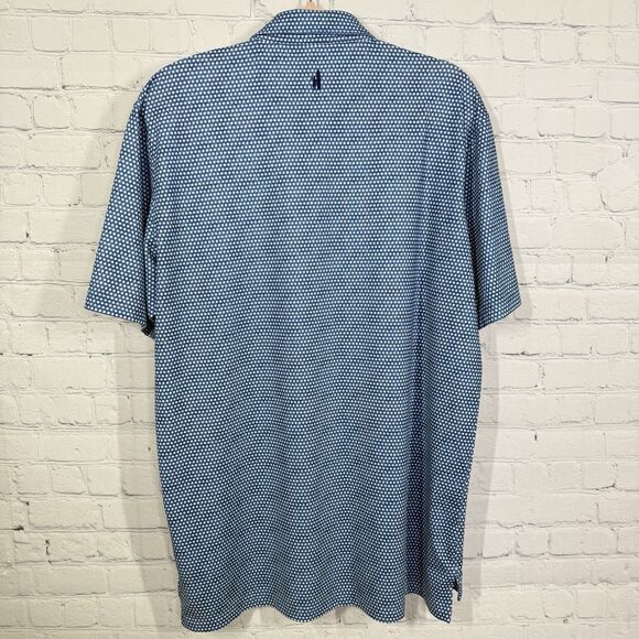 Johnny-O Golf Polo Shirt Mens Large Blue Performance Preppy Style Casual Top - Picture 2 of 10